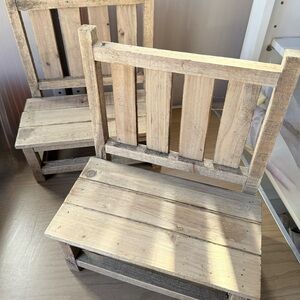 Rustic Wooden Chairs set of two